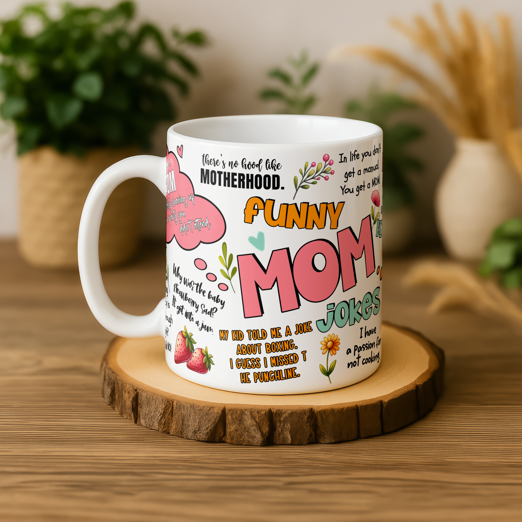 Funny Mom Jokes Mug | Personalised Mother's Day Gift | Humorous Mum Coffee Cup