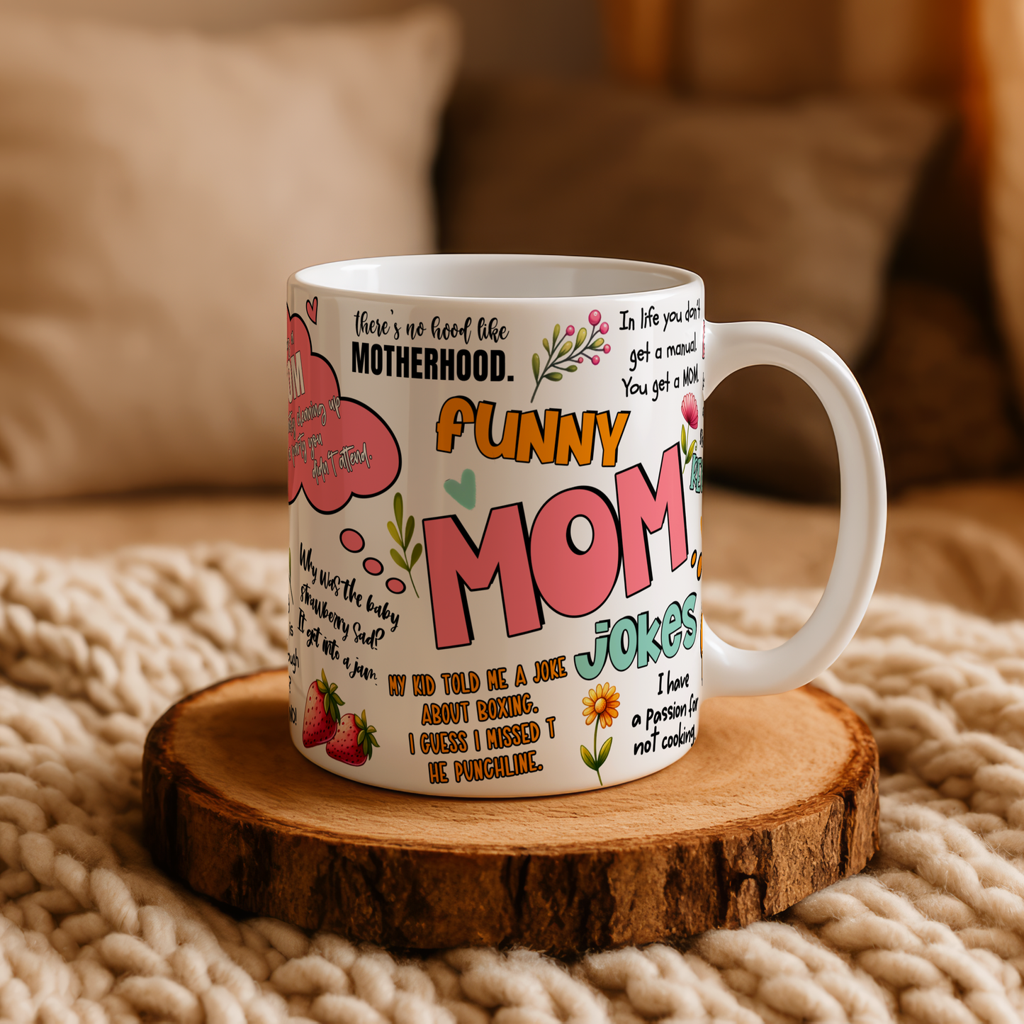 Funny Mom Jokes Mug | Personalised Mother's Day Gift | Humorous Mum Coffee Cup