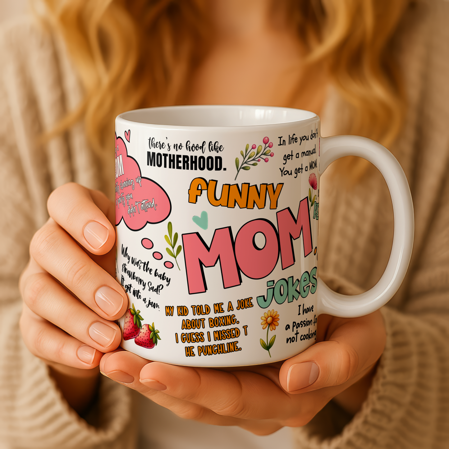 Funny Mom Jokes Mug | Personalised Mother's Day Gift | Humorous Mum Coffee Cup