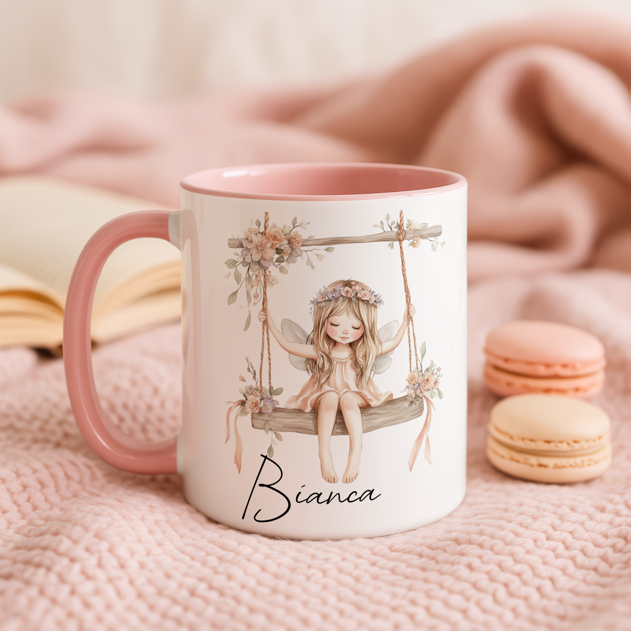 Personalised Fairy Girl Mug | Custom Name Gift | Magical Swing Design | Gift for Girls & Women