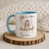 Personalised Fairy Girl Mug | Custom Name Gift | Magical Swing Design | Gift for Girls & Women