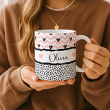 Personalised Best Friend Mug | Pink Heart BFF Gift | Custom Name Coffee Cup for BFF