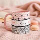 Personalised Best Friend Mug | Pink Heart BFF Gift | Custom Name Coffee Cup for BFF