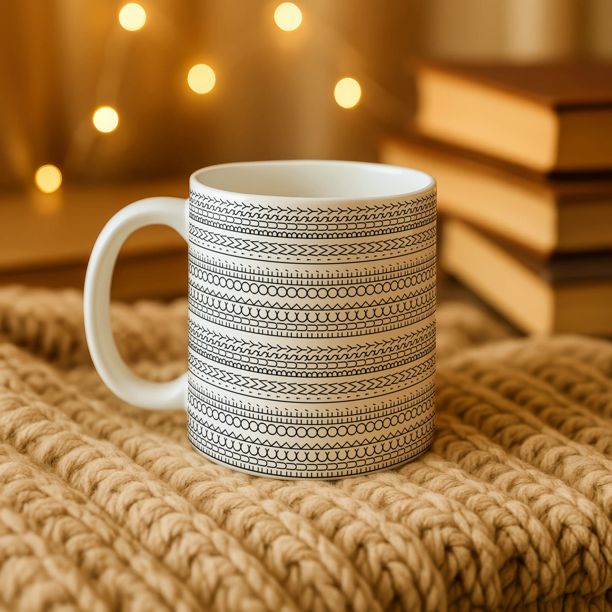 Hidden Message Coffee Mug | Sarcastic Humor Cup | Funny Gift for Friends | Unique Black Pattern Accent Mug