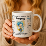Aquarius Zodiac Mug | Star Sign Gift | Astrology Coffee Cup (Jan 20 - Feb 18)