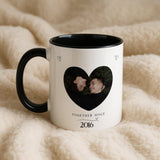 Personalised Couple Photo Mug | Together Since Custom Date | Anniversary Gift | Romantic Heart Photo Coffee Cup
