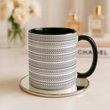 Hidden Message Coffee Mug | Sarcastic Humor Cup | Funny Gift for Friends | Unique Black Pattern Accent Mug