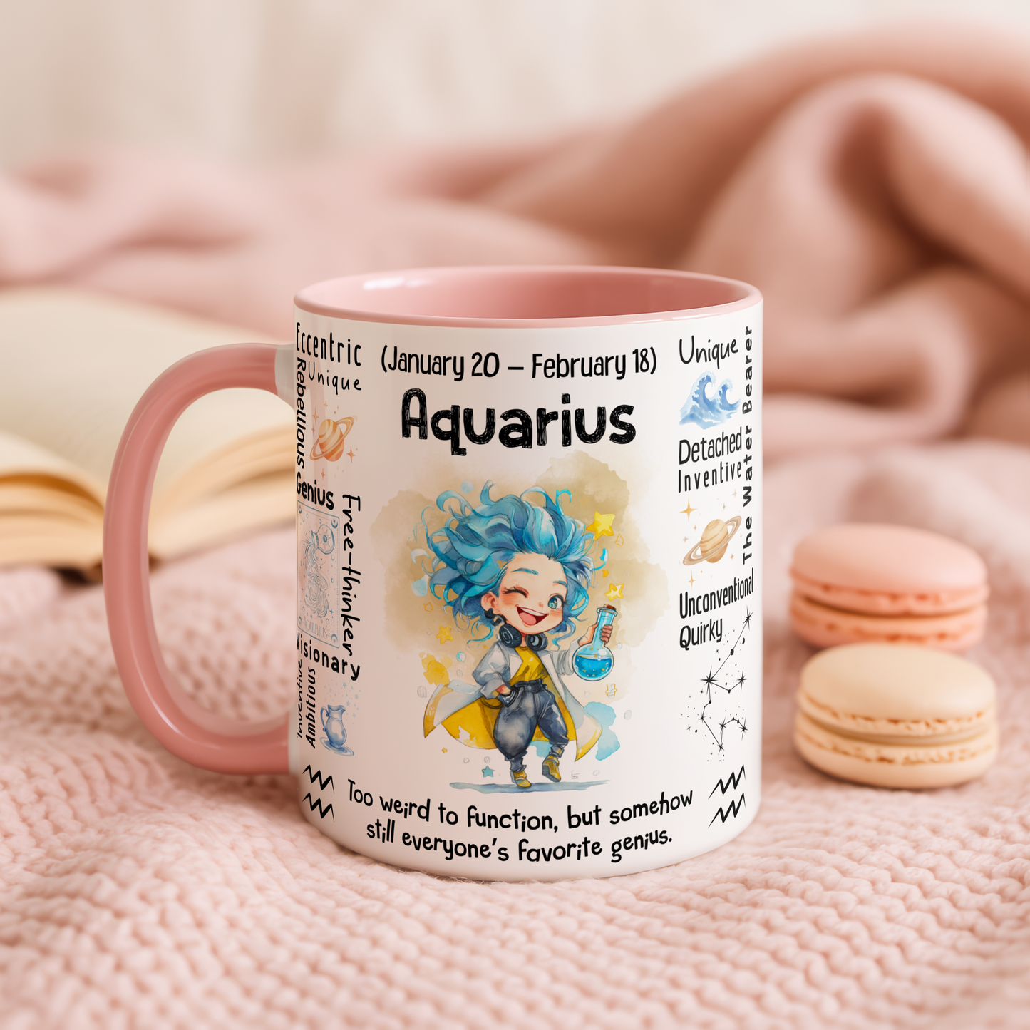 Aquarius Zodiac Mug | Star Sign Gift | Astrology Coffee Cup (Jan 20 - Feb 18)