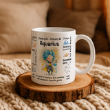 Aquarius Zodiac Mug | Star Sign Gift | Astrology Coffee Cup (Jan 20 - Feb 18)