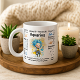 Aquarius Zodiac Mug | Star Sign Gift | Astrology Coffee Cup (Jan 20 - Feb 18)