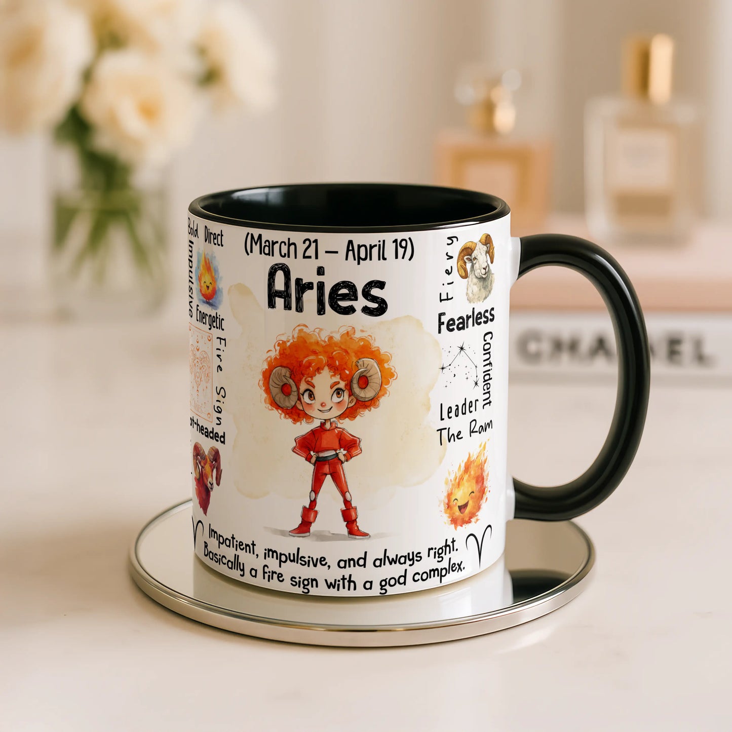 Aries Zodiac Mug | Star Sign Gift | Astrology Coffee Cup (Mar 21 - Apr 19)
