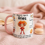 Aries Zodiac Mug | Star Sign Gift | Astrology Coffee Cup (Mar 21 - Apr 19)