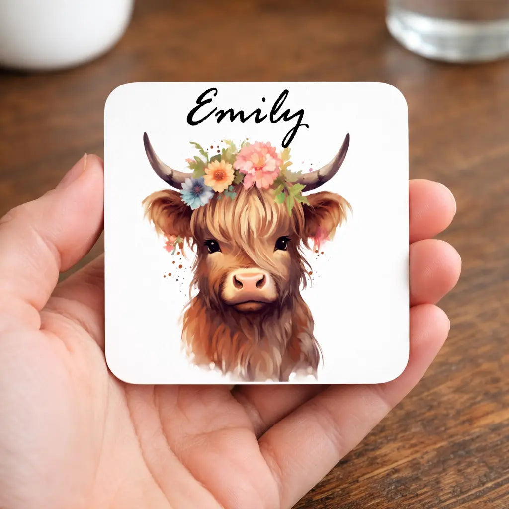 CUSTOM Cute Highland Cow Mug • Highland Cow Gifts • Personalised Name Mug • Gift for Her Sister Daughter • Birthday Gift • Tea Coffee Mug