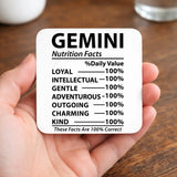Gemini Nutrition Facts Mug • Gemini Star Sign Gift • Funny Zodiac Mug • Gemini Birthday Gift for Her • Sister • Friend • Tea Coffee Mug