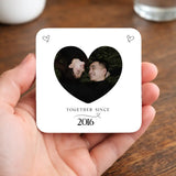 Personalised Couple Photo Mug | Together Since Custom Date | Anniversary Gift | Romantic Heart Photo Coffee Cup