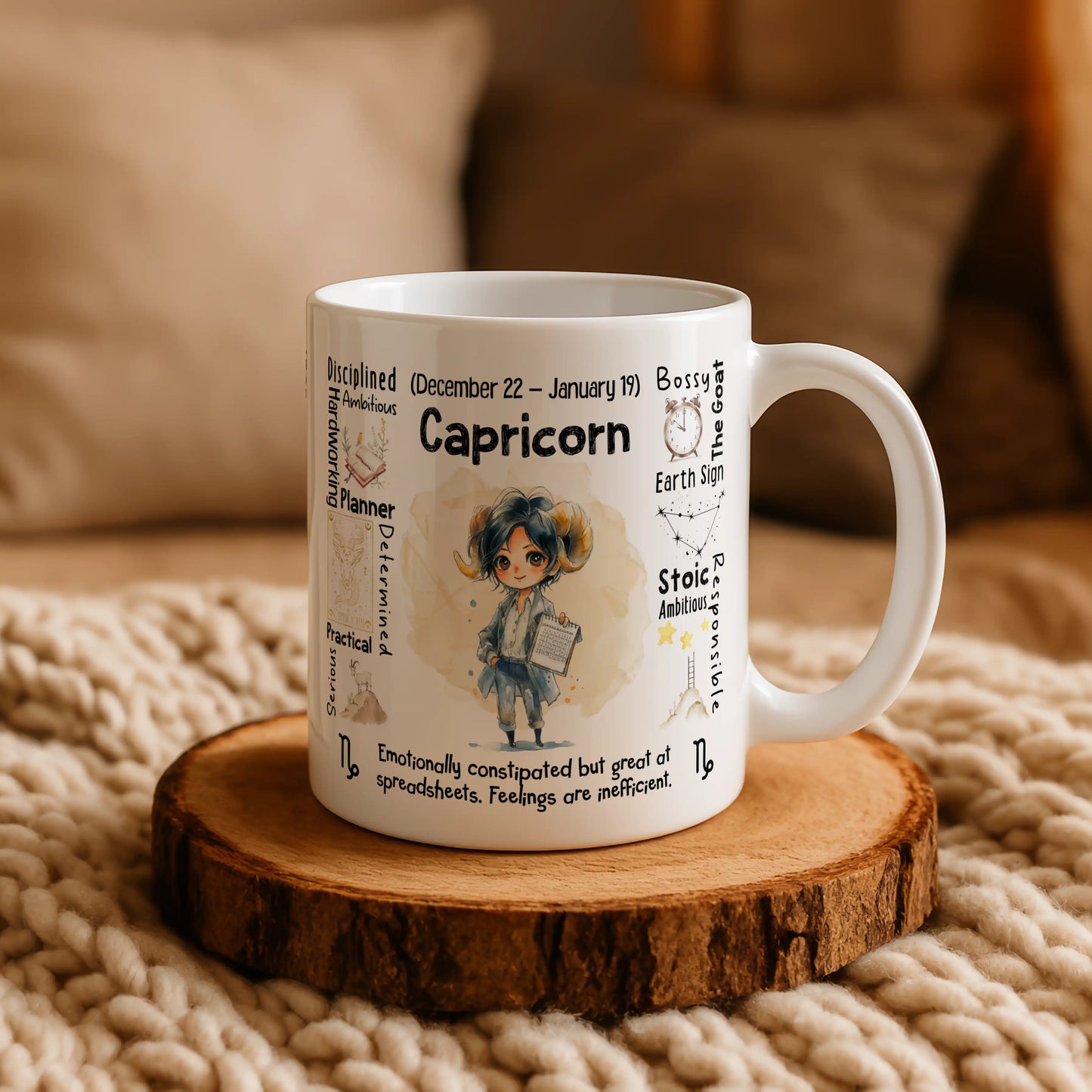 Capricorn Zodiac Mug | Star Sign Gift | Astrology Coffee Cup (Dec 22 - Jan 19)