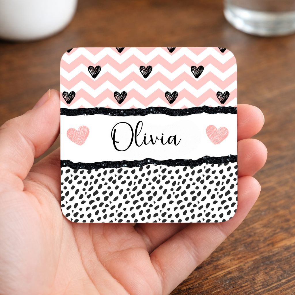 Personalised Best Friend Mug | Pink Heart BFF Gift | Custom Name Coffee Cup for BFF