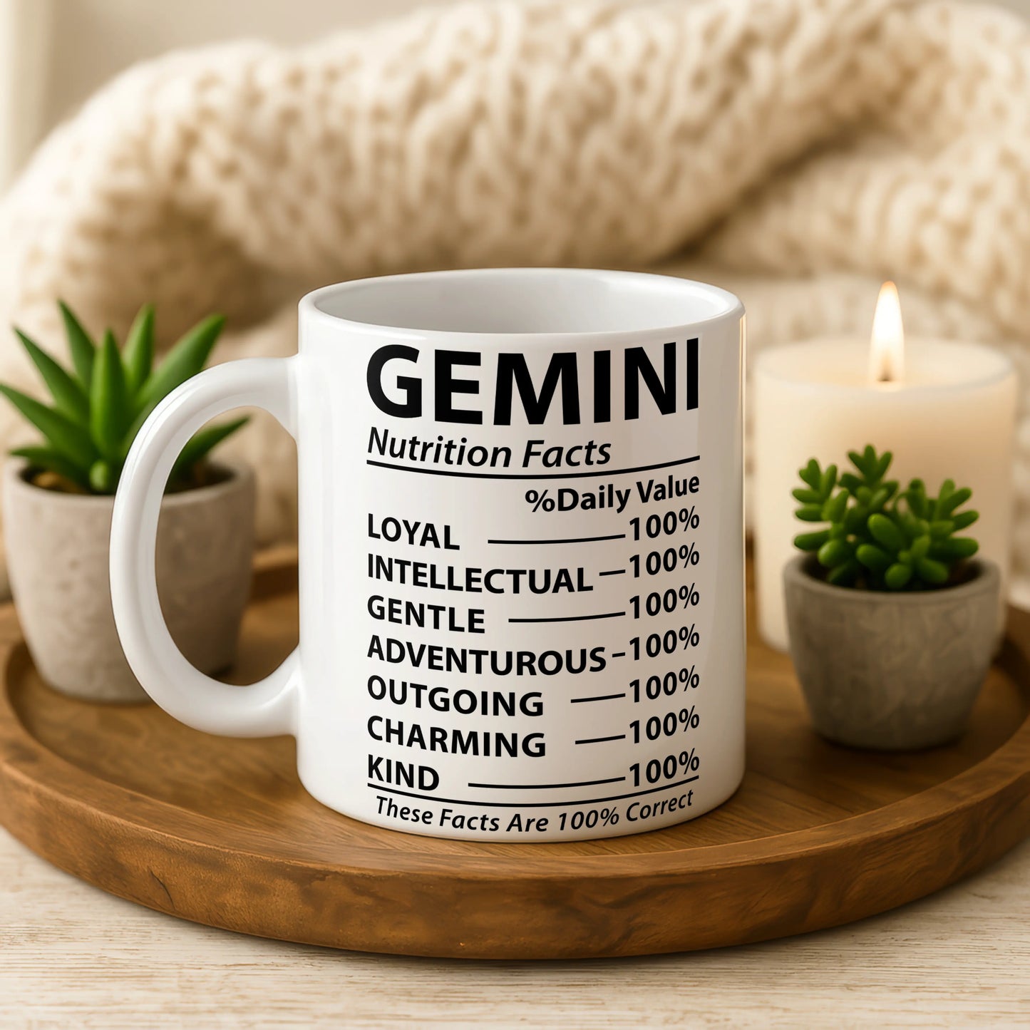 Gemini Nutrition Facts Mug • Gemini Star Sign Gift • Funny Zodiac Mug • Gemini Birthday Gift for Her • Sister • Friend • Tea Coffee Mug