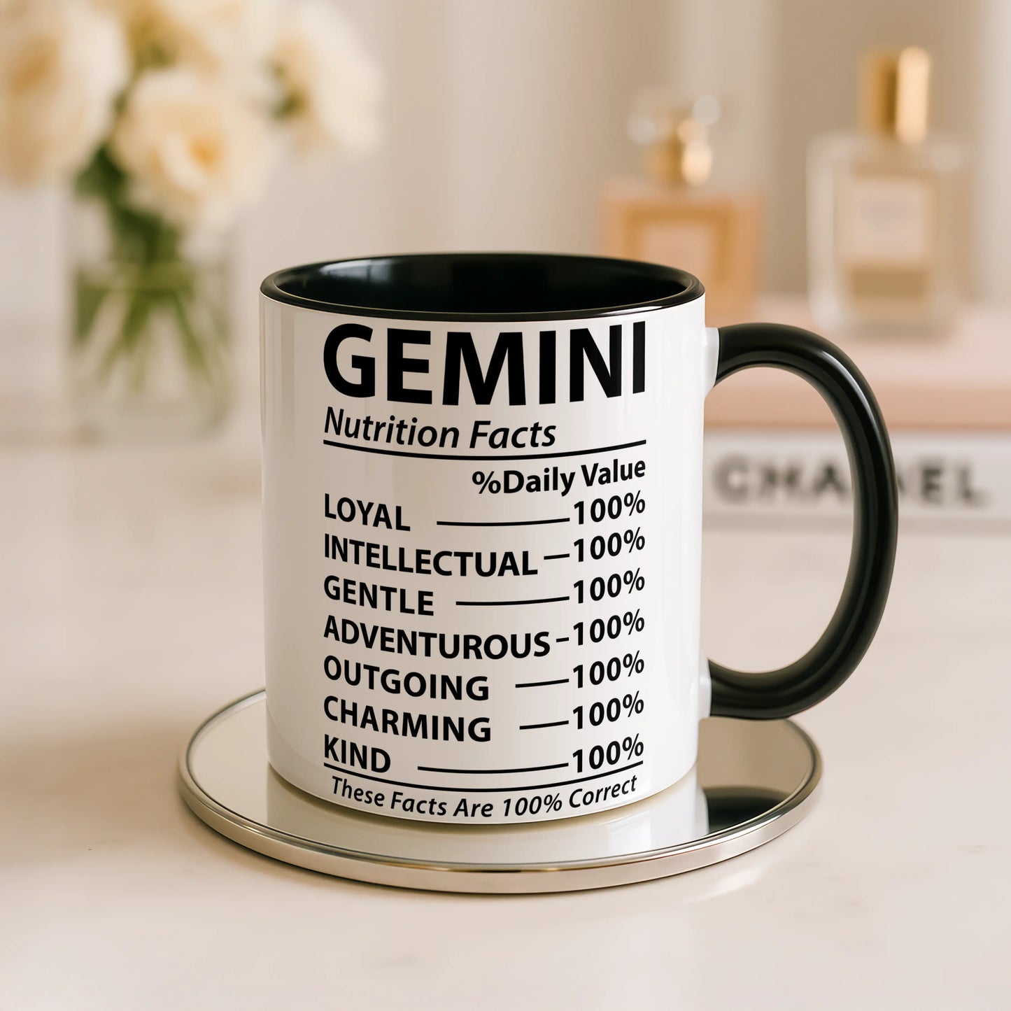 Gemini Nutrition Facts Mug • Gemini Star Sign Gift • Funny Zodiac Mug • Gemini Birthday Gift for Her • Sister • Friend • Tea Coffee Mug