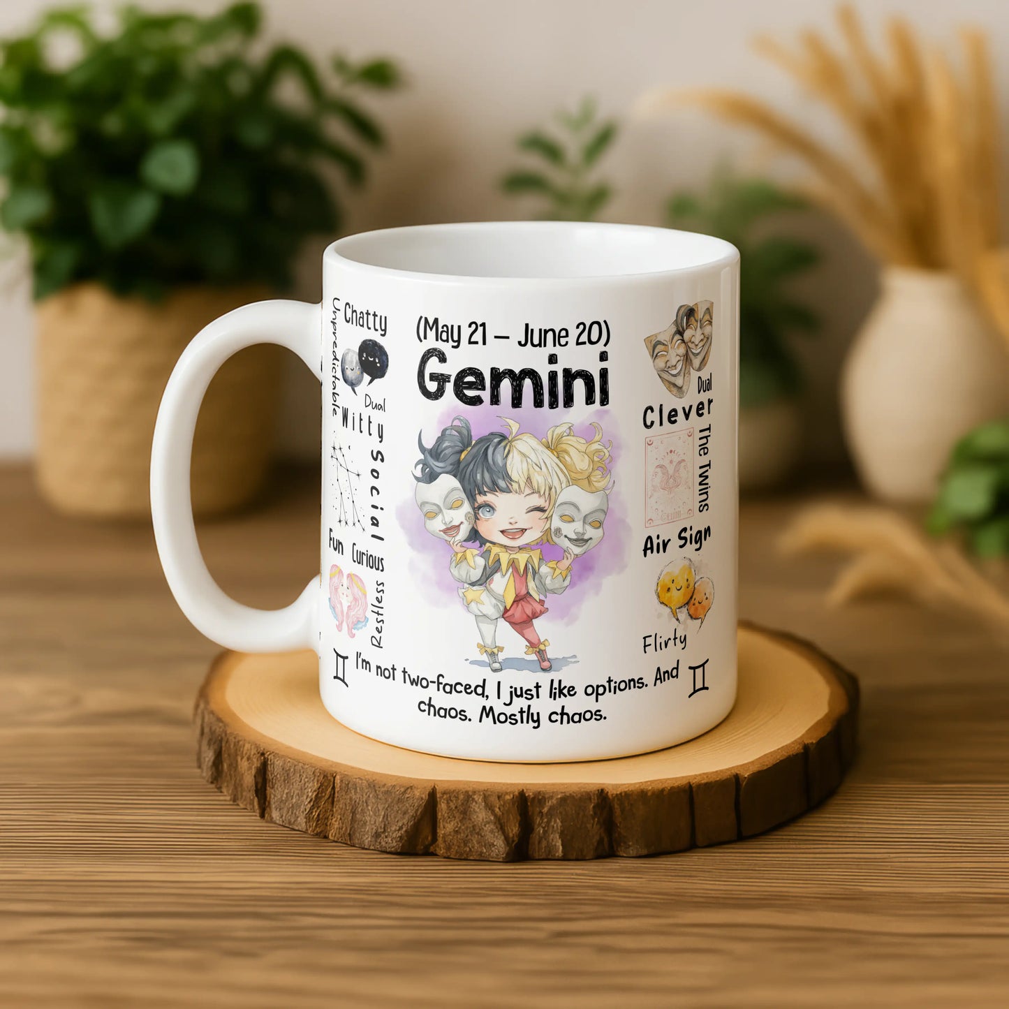Gemini Zodiac Mug | Star Sign Gift | Astrology Coffee Cup (May 21 - Jun 20)