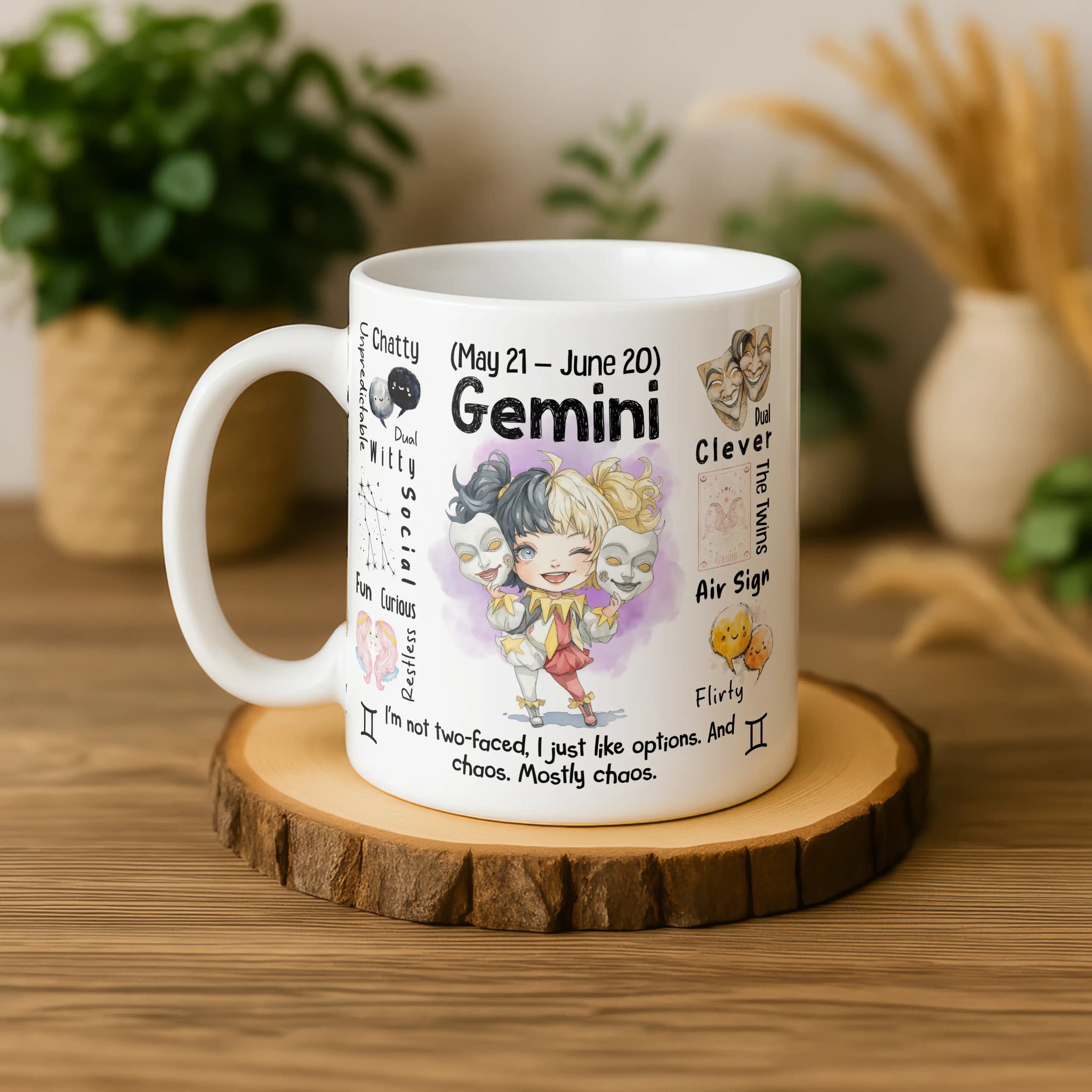 Gemini Zodiac Mug | Star Sign Gift | Astrology Coffee Cup (May 21 - Jun 20)