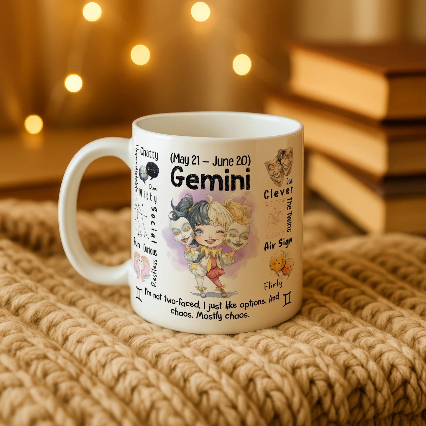 Gemini Zodiac Mug | Star Sign Gift | Astrology Coffee Cup (May 21 - Jun 20)