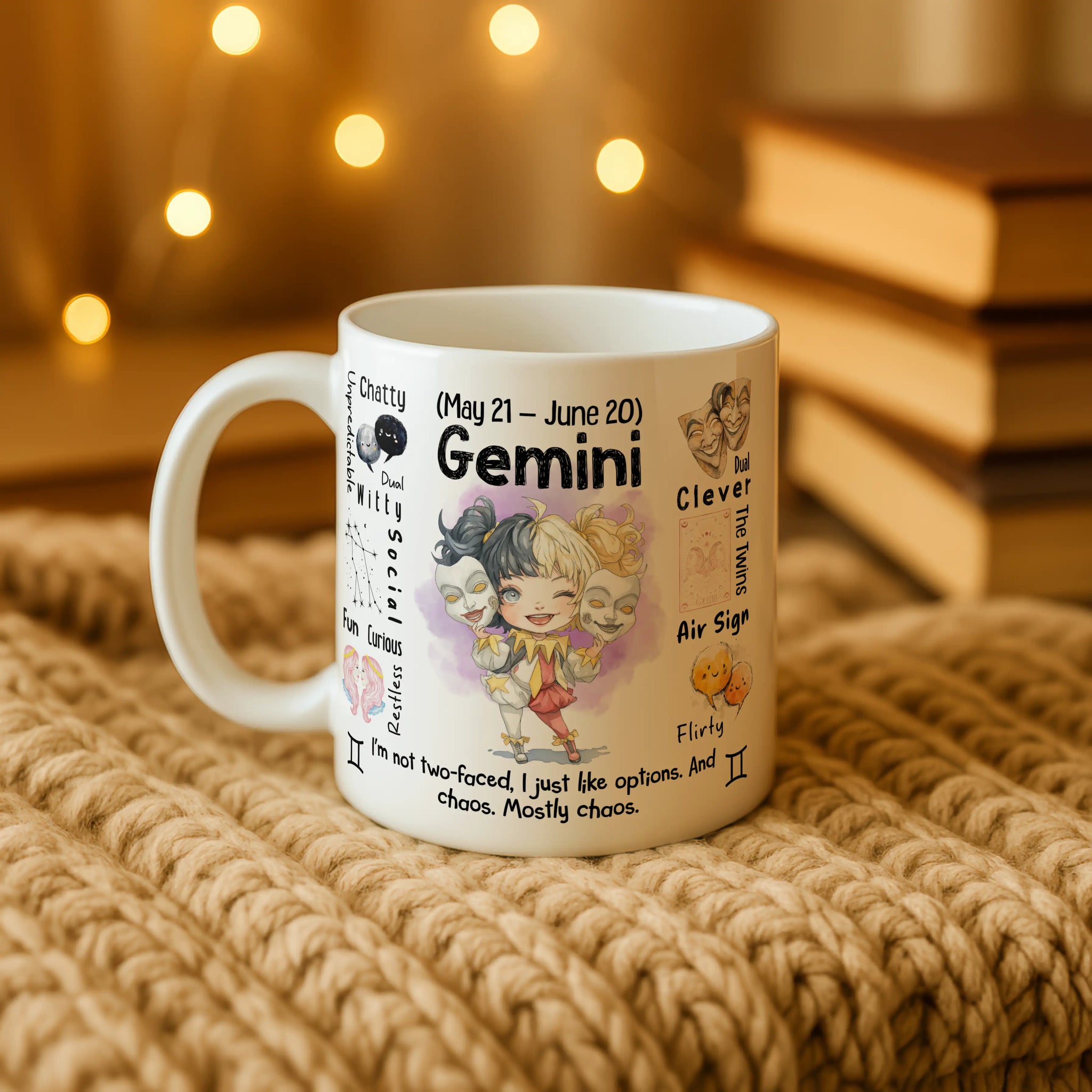 Gemini Zodiac Mug | Star Sign Gift | Astrology Coffee Cup (May 21 - Jun 20)