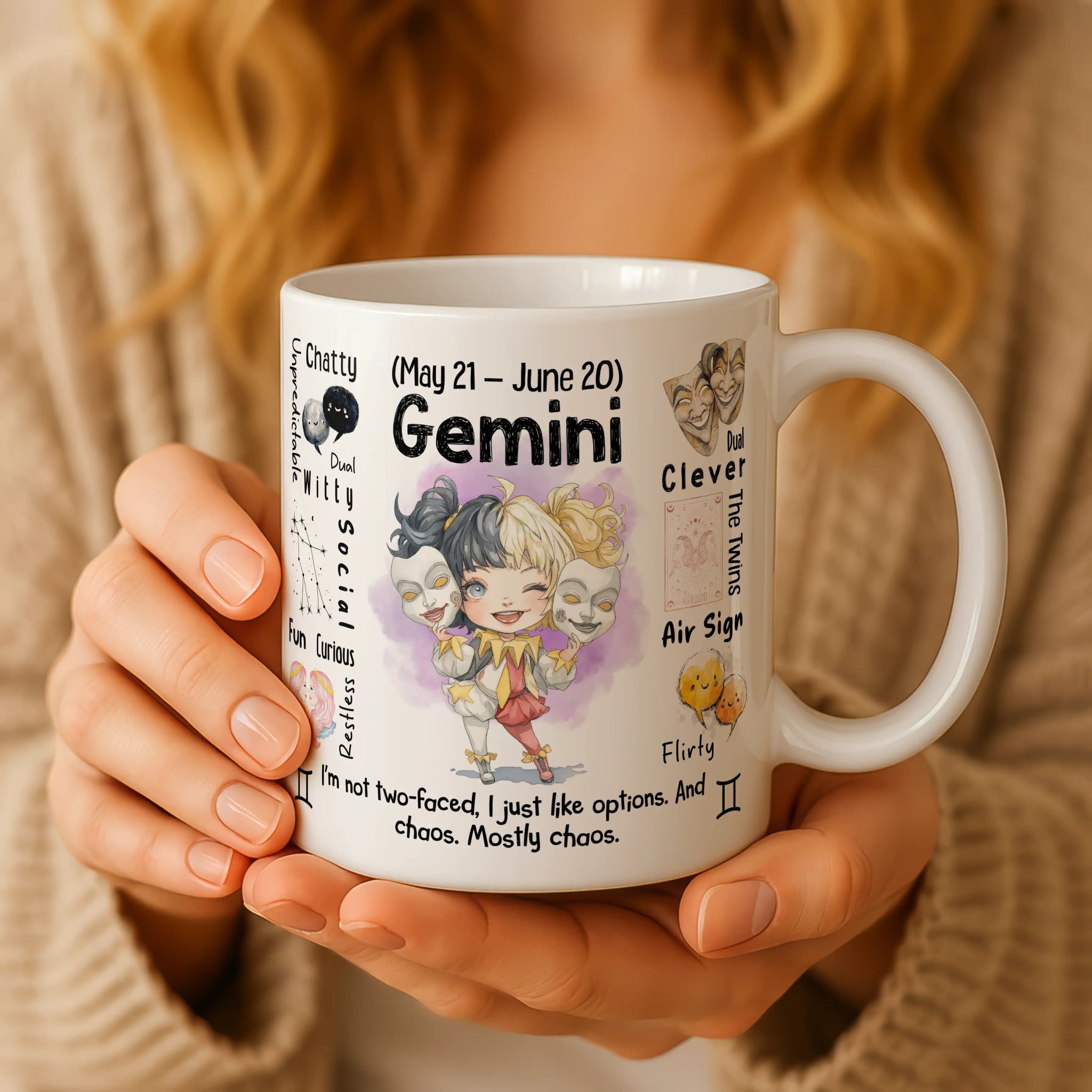 Gemini Zodiac Mug | Star Sign Gift | Astrology Coffee Cup (May 21 - Jun 20)
