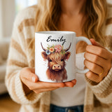CUSTOM Cute Highland Cow Mug • Highland Cow Gifts • Personalised Name Mug • Gift for Her Sister Daughter • Birthday Gift • Tea Coffee Mug