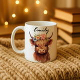 CUSTOM Cute Highland Cow Mug • Highland Cow Gifts • Personalised Name Mug • Gift for Her Sister Daughter • Birthday Gift • Tea Coffee Mug