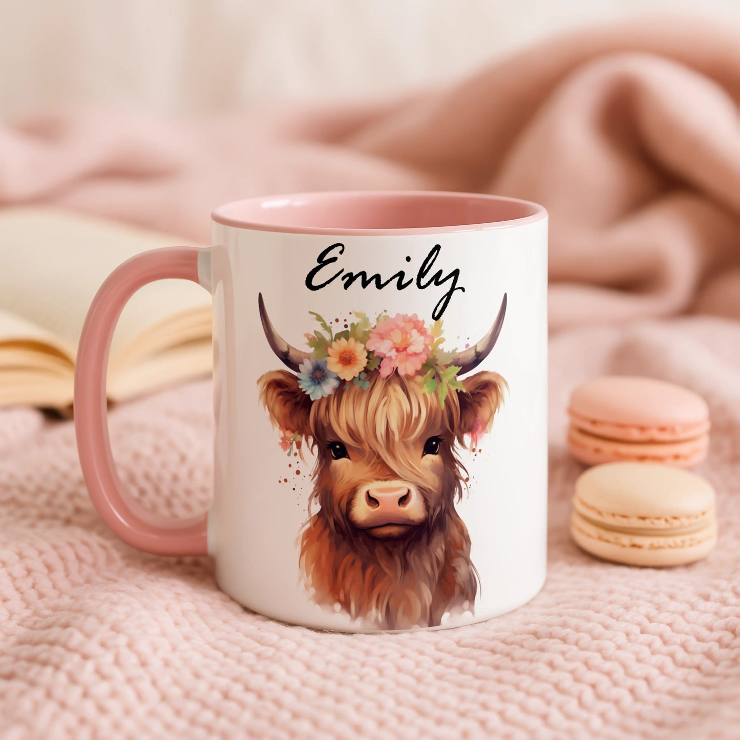 CUSTOM Cute Highland Cow Mug • Highland Cow Gifts • Personalised Name Mug • Gift for Her Sister Daughter • Birthday Gift • Tea Coffee Mug