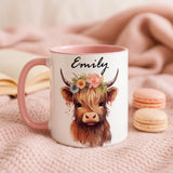 CUSTOM Cute Highland Cow Mug • Highland Cow Gifts • Personalised Name Mug • Gift for Her Sister Daughter • Birthday Gift • Tea Coffee Mug