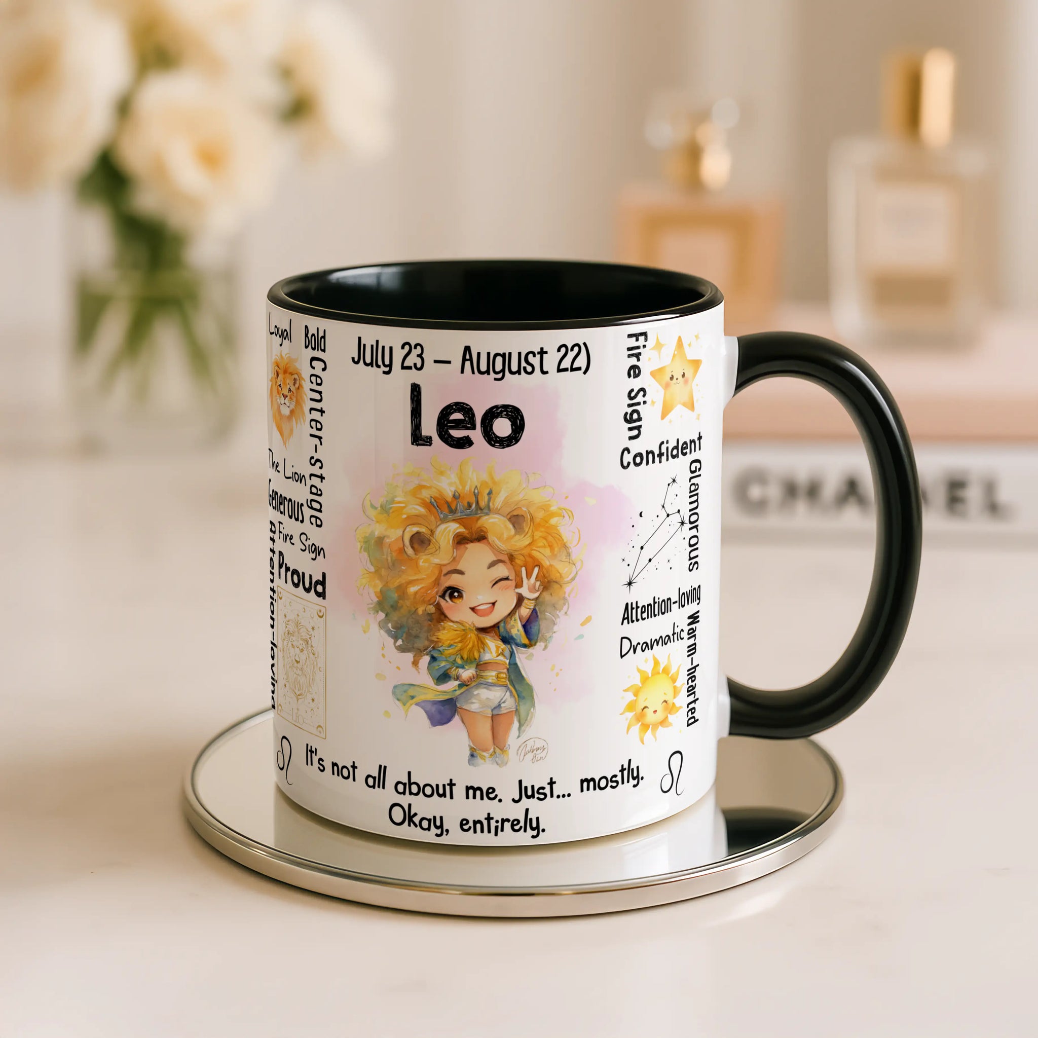Leo Zodiac Mug | Star Sign Gift | Astrology Coffee Cup (Jul 23 - Aug 22)