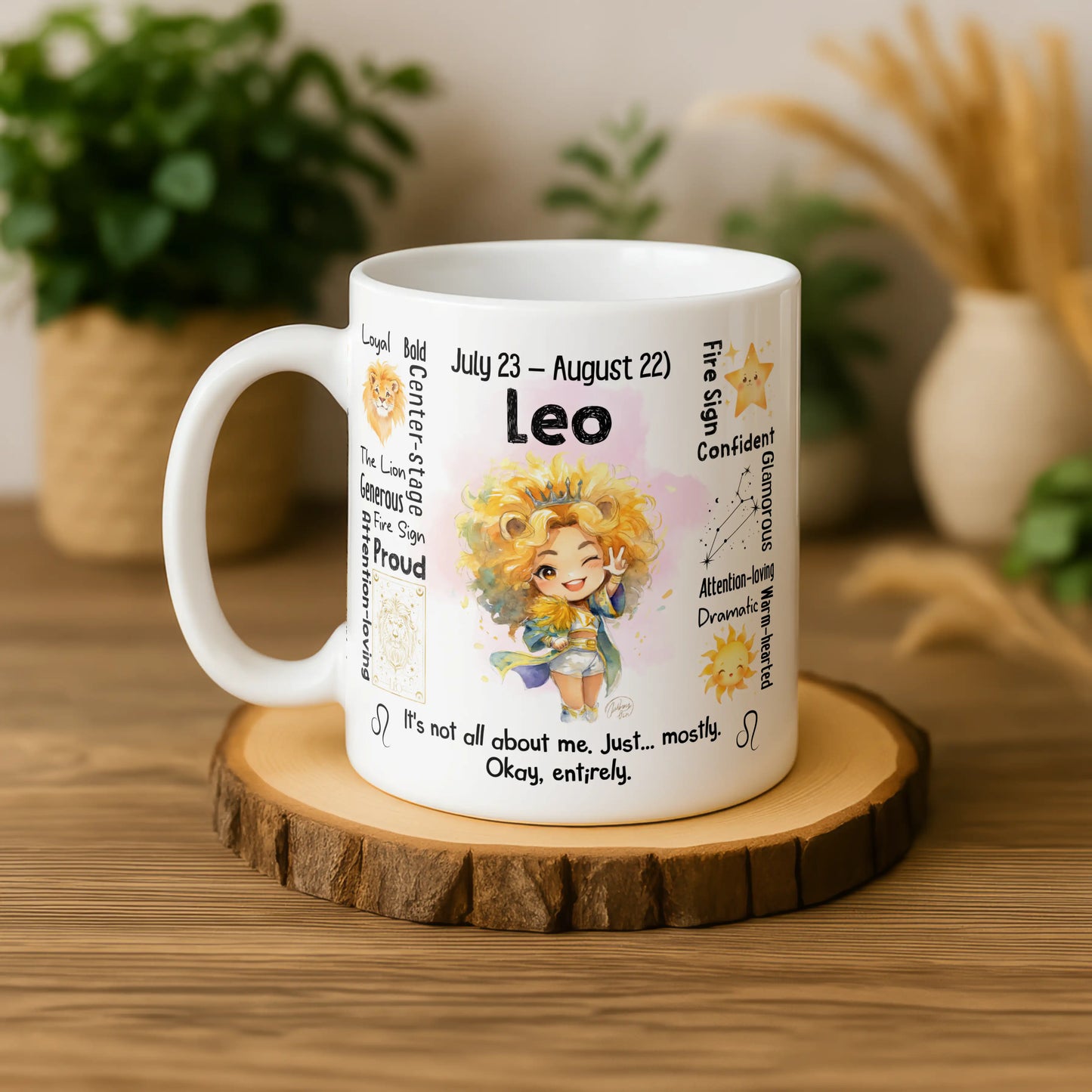 Leo Zodiac Mug | Star Sign Gift | Astrology Coffee Cup (Jul 23 - Aug 22)