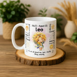 Leo Zodiac Mug | Star Sign Gift | Astrology Coffee Cup (Jul 23 - Aug 22)