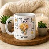 Leo Zodiac Mug | Star Sign Gift | Astrology Coffee Cup (Jul 23 - Aug 22)