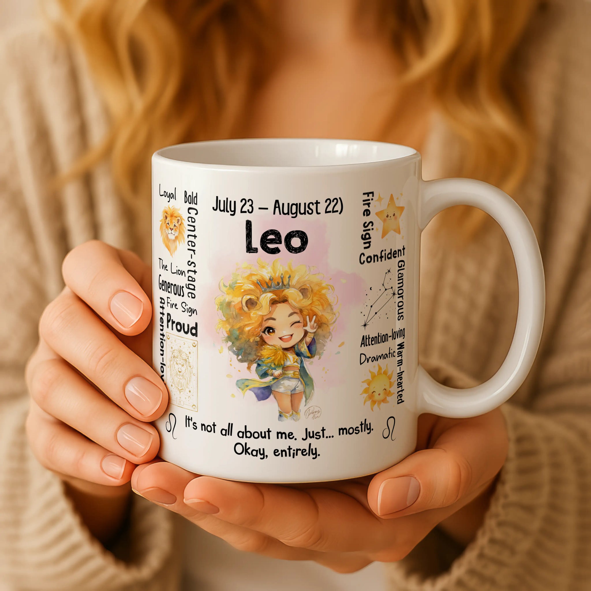 Leo Zodiac Mug | Star Sign Gift | Astrology Coffee Cup (Jul 23 - Aug 22)