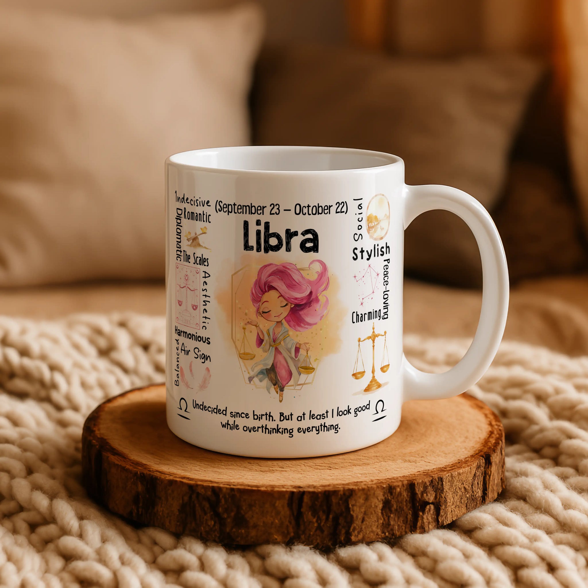 Libra Zodiac Mug | Star Sign Gift | Astrology Coffee Cup (Sep 23 - Oct 22)