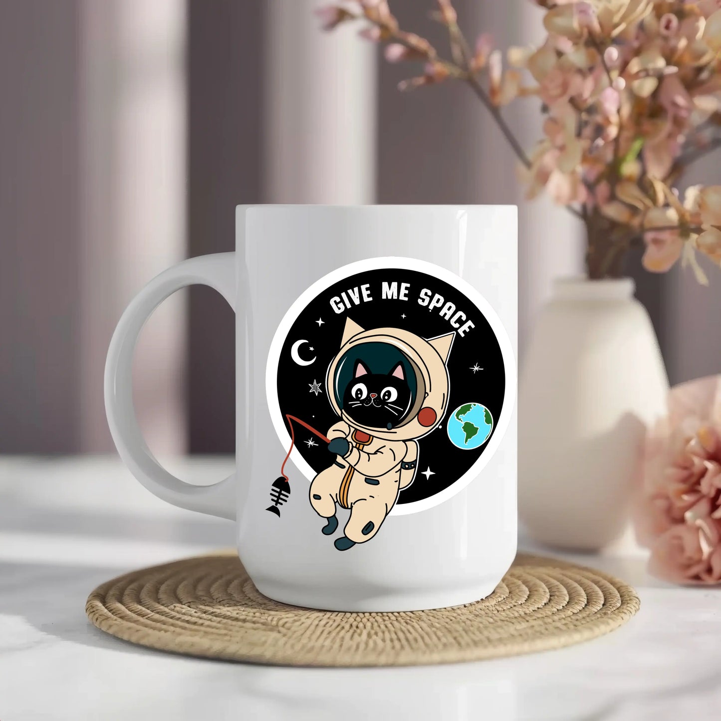 Give Me Space Mug • Funny Cat Astronaut Mug • Cat Lover Gift • Space Cat Mug • Gift for Her Him • Birthday Gift • Tea Coffee Mug