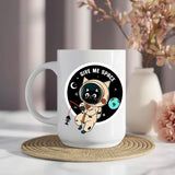 Give Me Space Mug • Funny Cat Astronaut Mug • Cat Lover Gift • Space Cat Mug • Gift for Her Him • Birthday Gift • Tea Coffee Mug