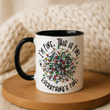 I'm Fine. This is Fine. Sarcastic Tangled Lights Mug