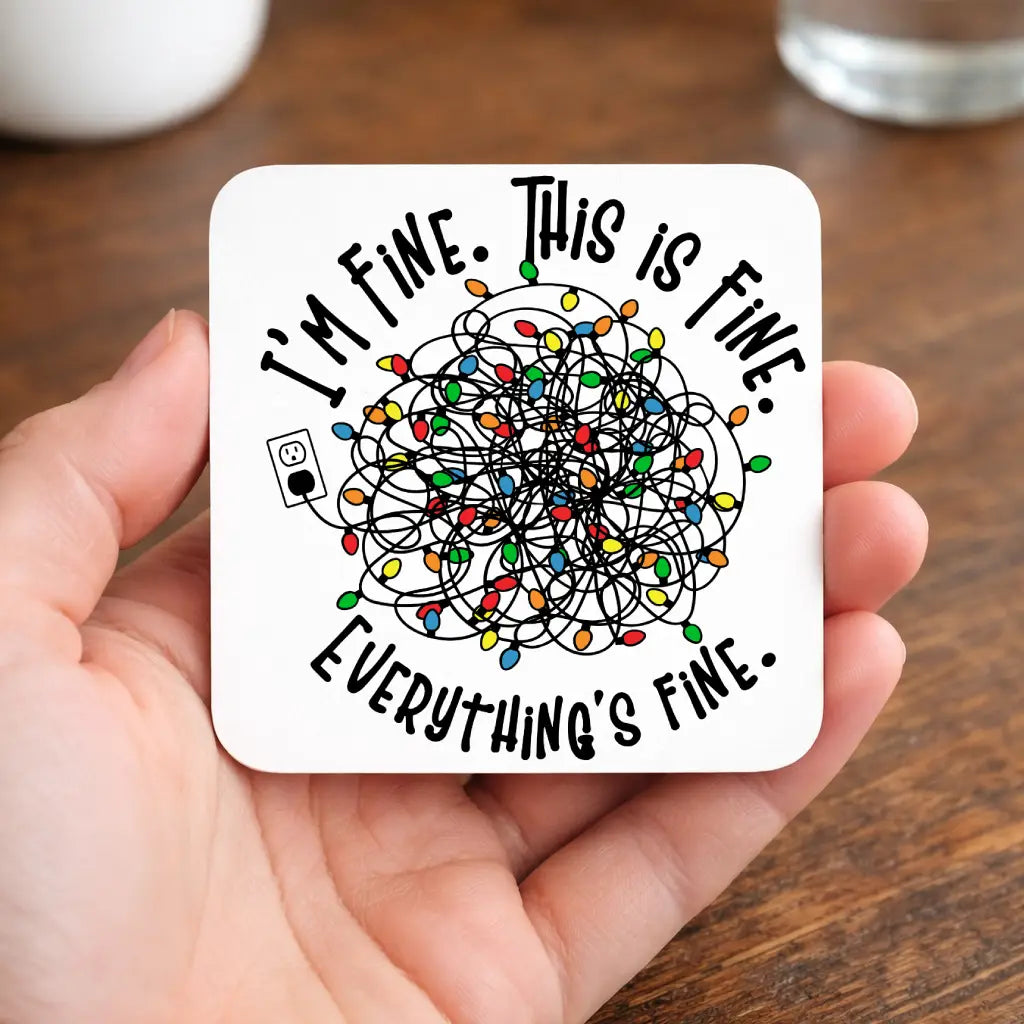 I'm Fine. This is Fine. Sarcastic Tangled Lights Mug