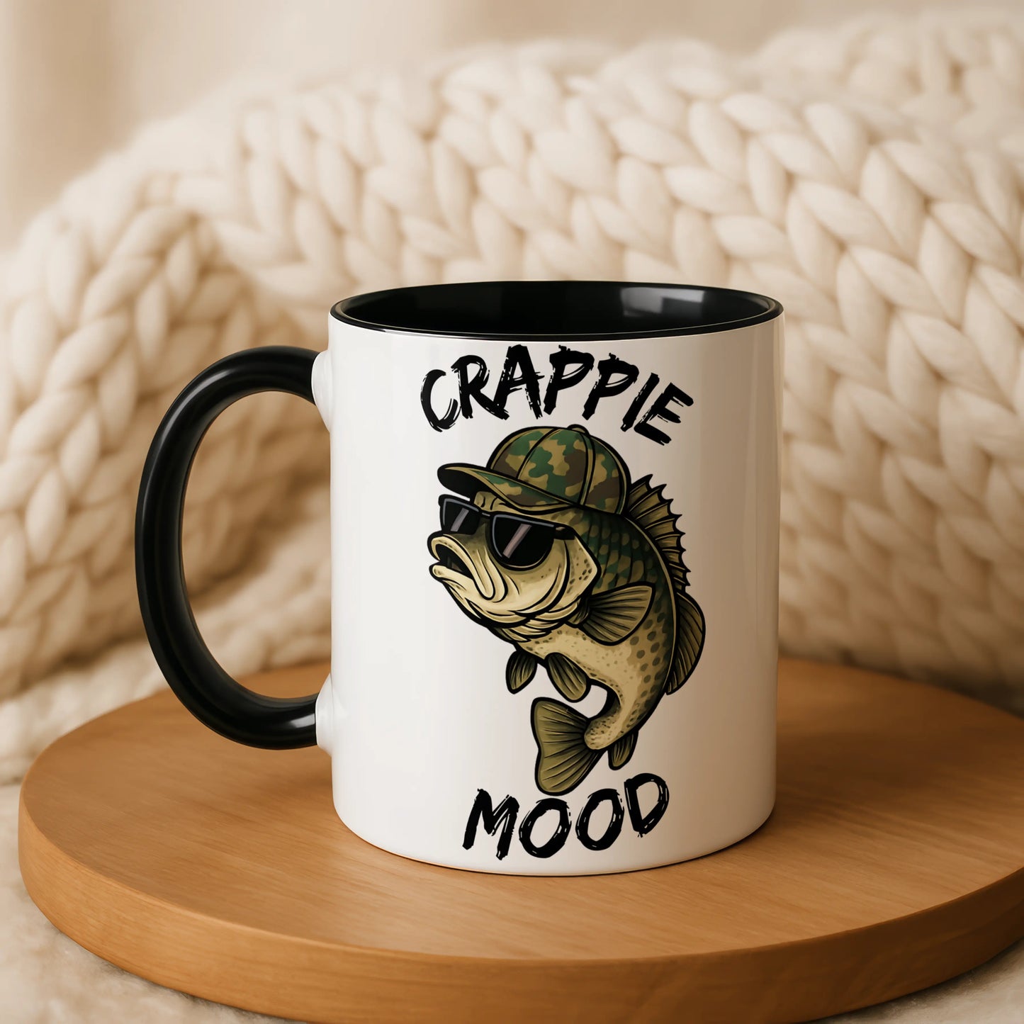 Funny Crappie Mood Mug – Fishing Gift for Him, Dad or Grandad, Fisherman Coffee Cup