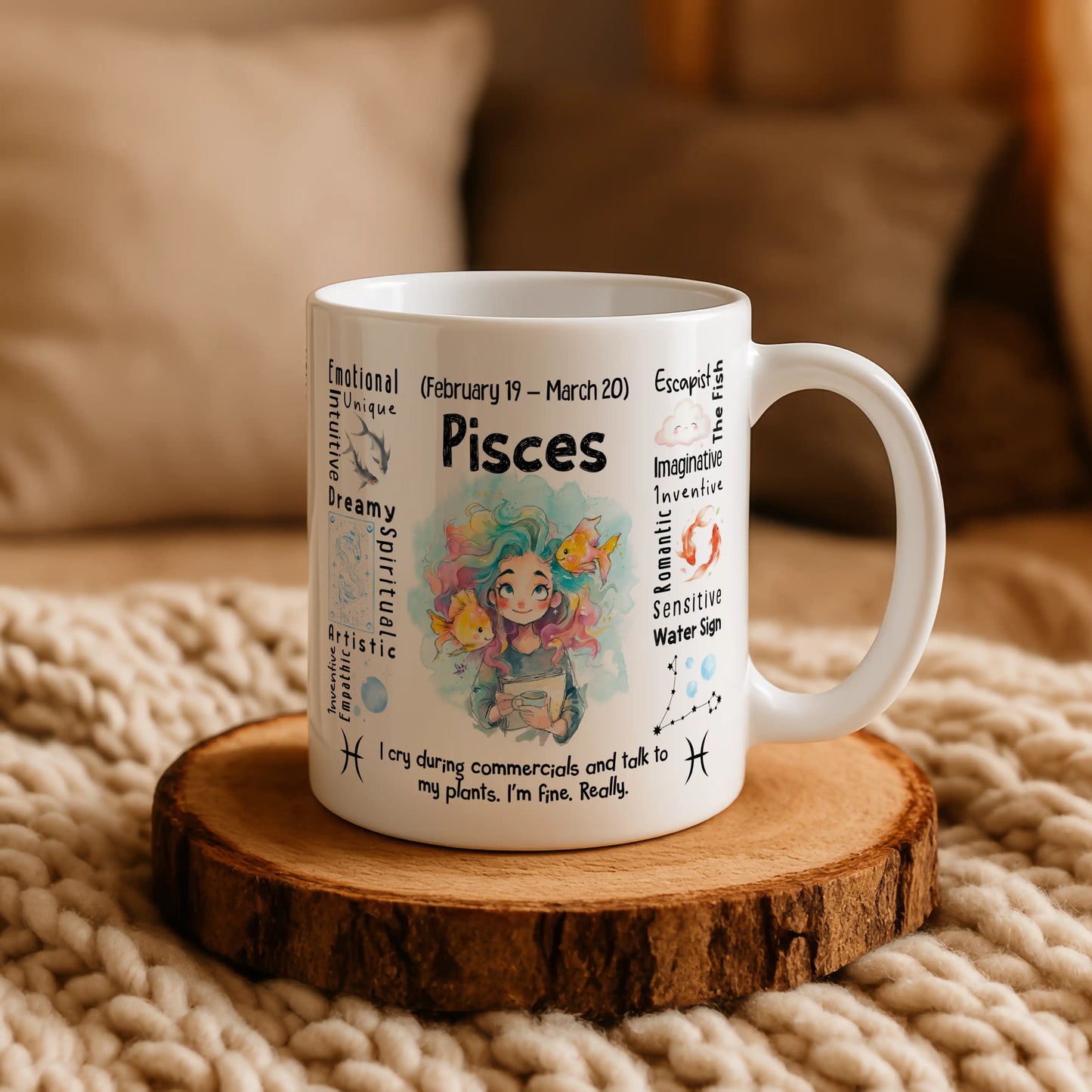 Pisces Zodiac Mug | Star Sign Gift | Astrology Coffee Cup (Feb 19 - Mar 20)