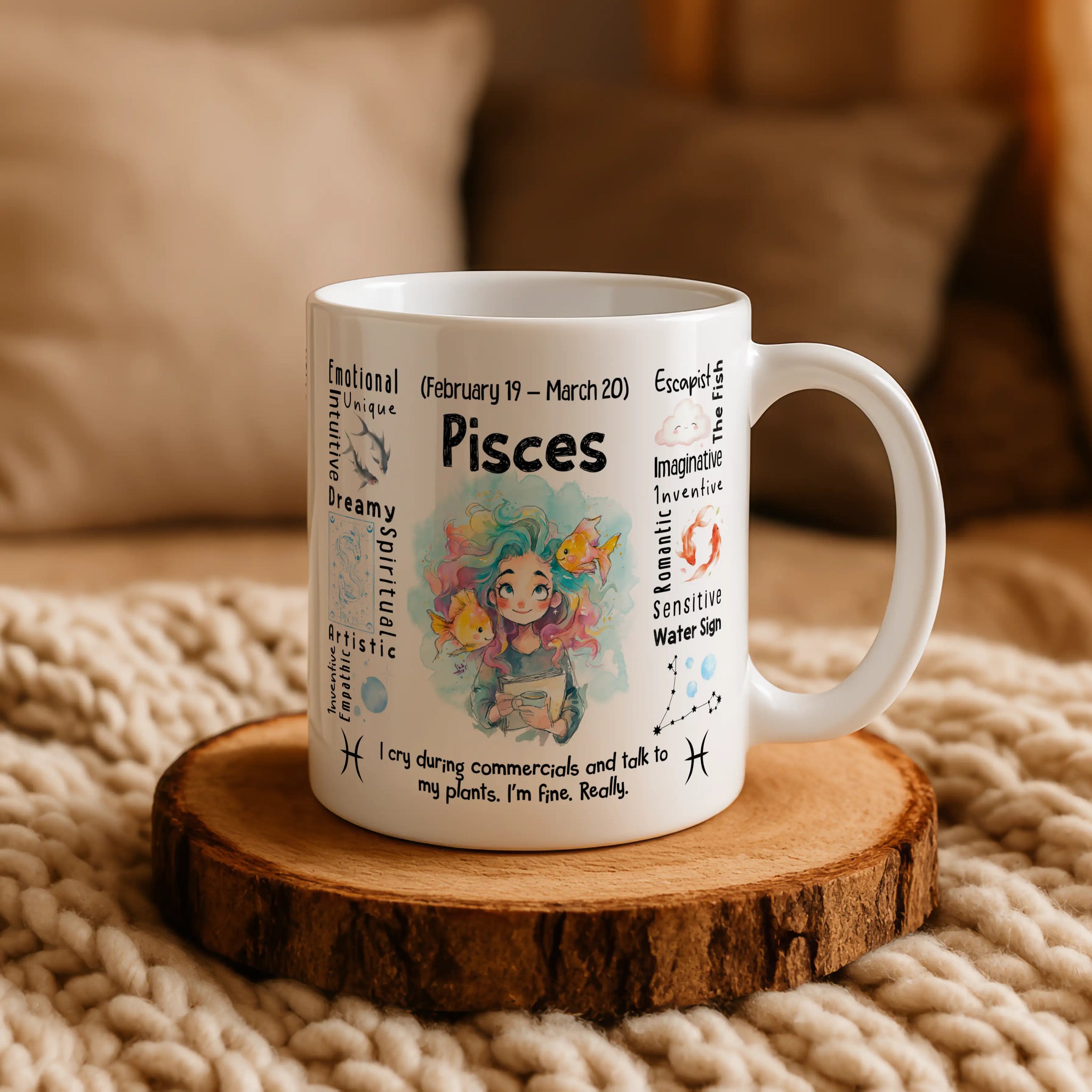 Pisces Zodiac Mug | Star Sign Gift | Astrology Coffee Cup (Feb 19 - Mar 20)