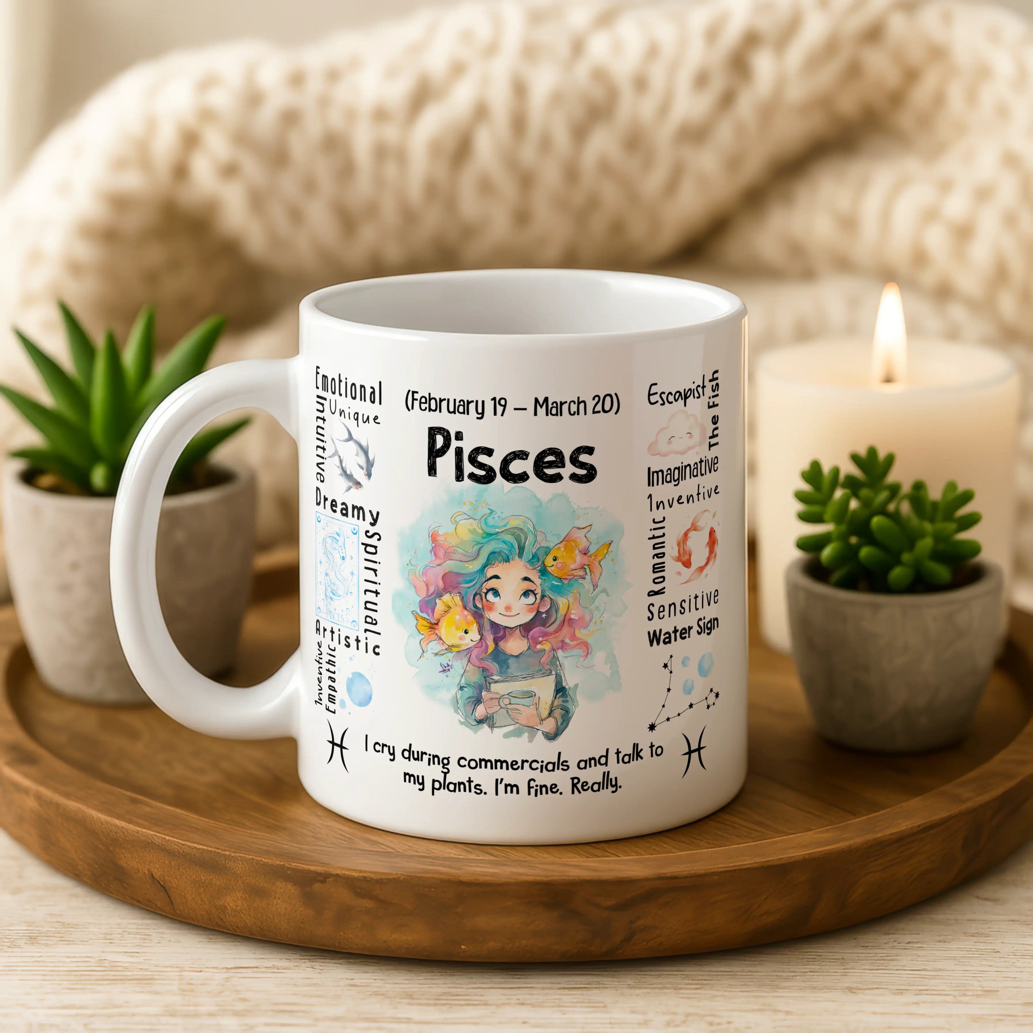 Pisces Zodiac Mug | Star Sign Gift | Astrology Coffee Cup (Feb 19 - Mar 20)