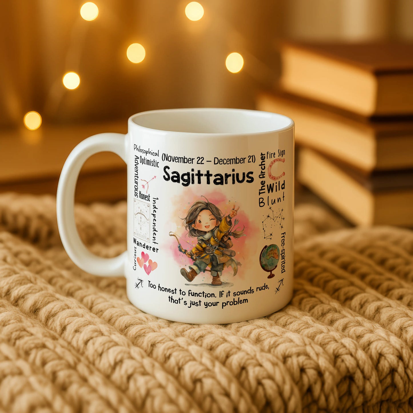 Sagittarius Zodiac Mug | Star Sign Gift | Astrology Coffee Cup (Nov 22 - Dec 21)