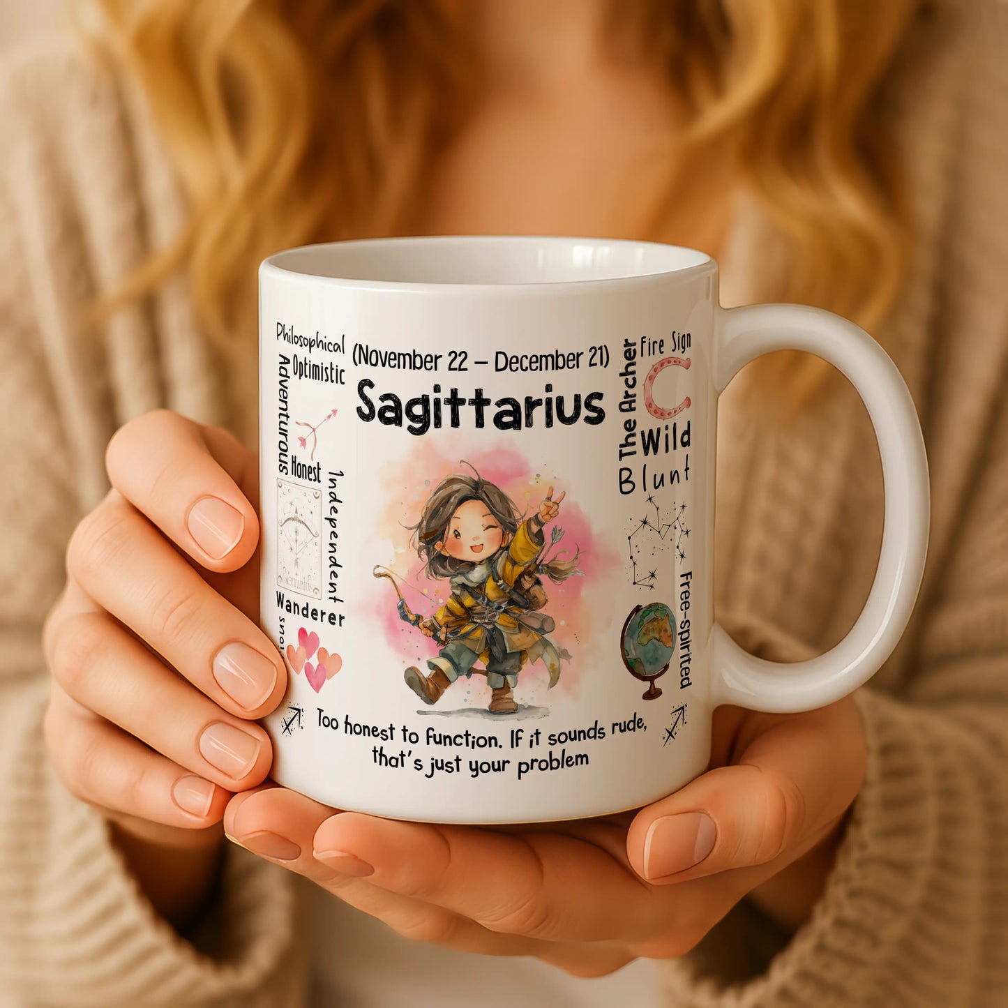 Sagittarius Zodiac Mug | Star Sign Gift | Astrology Coffee Cup (Nov 22 - Dec 21)