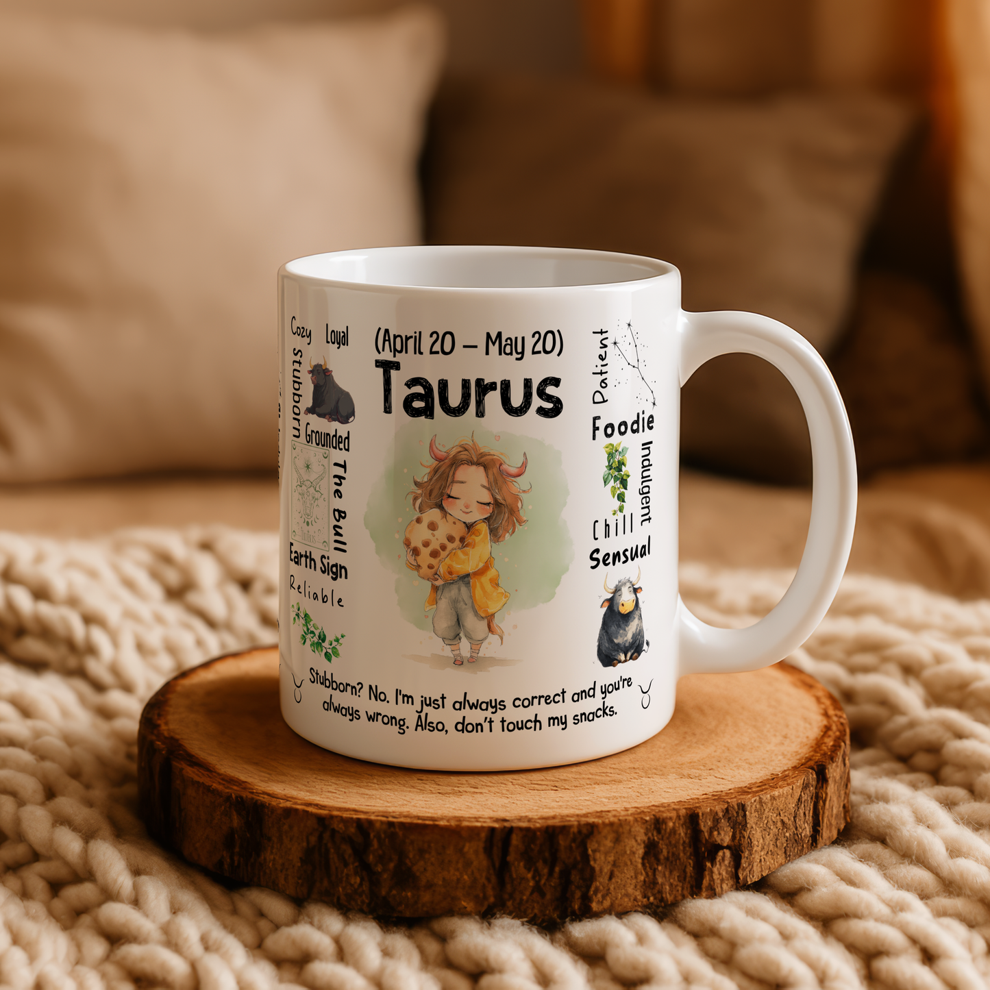 Taurus Zodiac Mug | Star Sign Gift | Astrology Coffee Cup (Apr 20 - May 20)