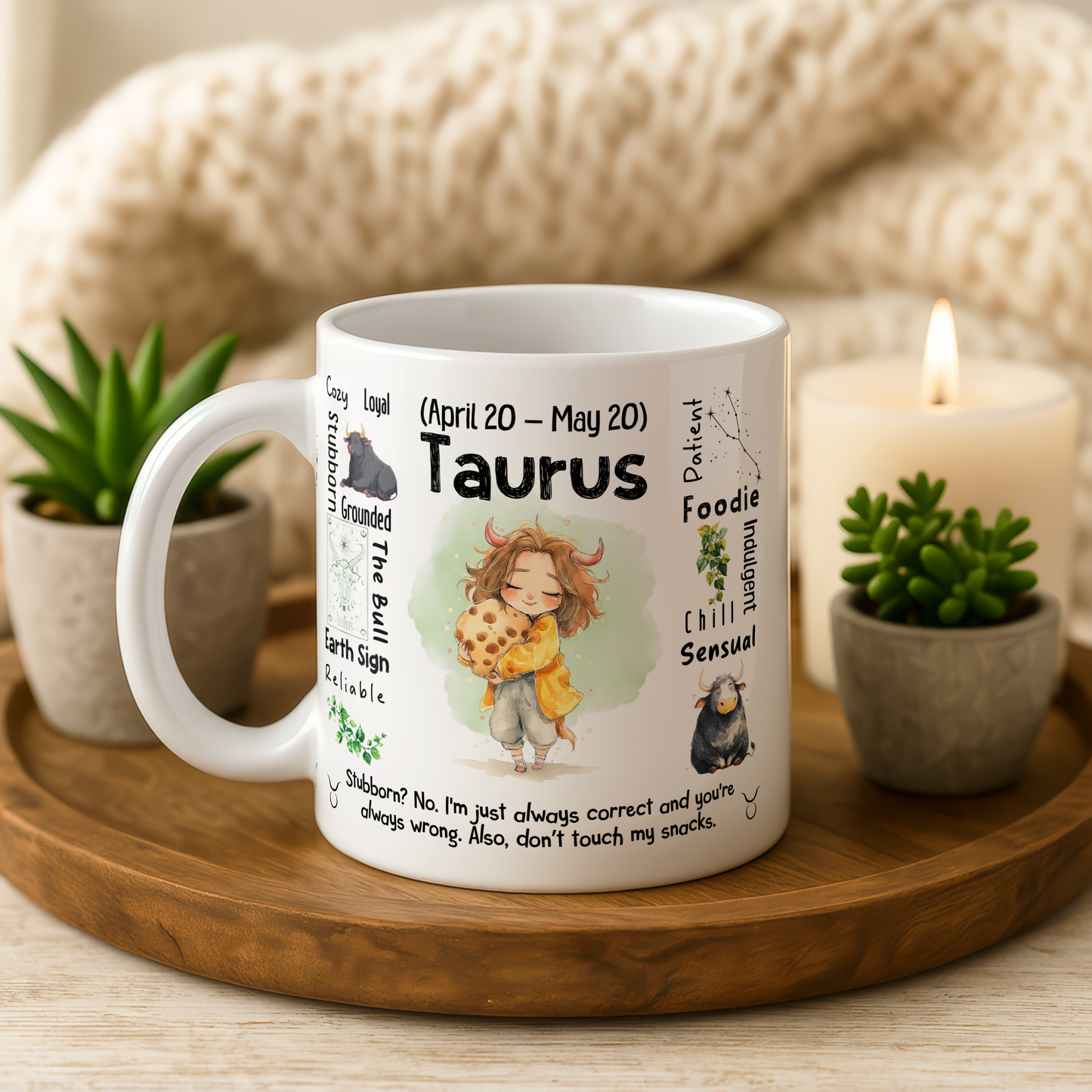 Taurus Zodiac Mug | Star Sign Gift | Astrology Coffee Cup (Apr 20 - May 20)